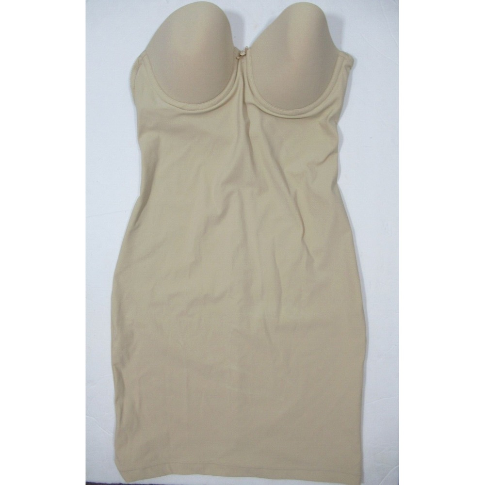 Vintage Y2K Victoria's Secret Strapless Shapewear Slip 36B Beige Underwire
